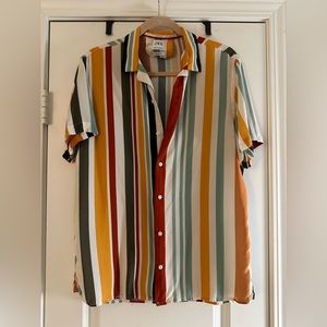 Zara men’s stripped casual button down shirt